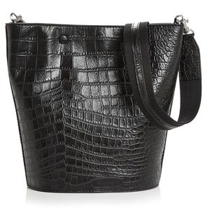 Steven Alan Rhys Medium Croc Embossed Leather Hobo